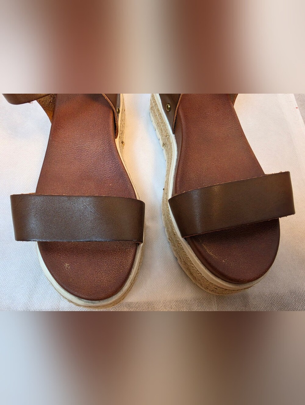 MIA Kiera Cognac Espadrille Platform Sandals Size 7 - Picture 6 of 6